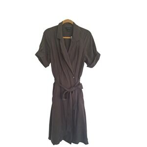 Club Monaco gray‎ 100% cupro trench dress with pockets